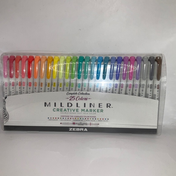 Zebra Mildliner Double Ended Highlighter Variety Pk, Asst Ink, 25/PK (ZEB78525 - Picture 1 of 3